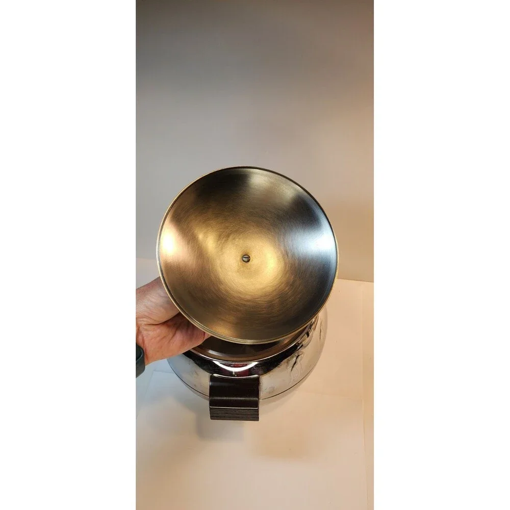 Vintage West Bend Stainless Steel PENGUIN Ice Bucket Bar Ware Wooden Handles MCM